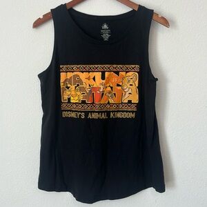 DISNEY Animal Kingdom Lion King Hakuna Matata Black Tank Top